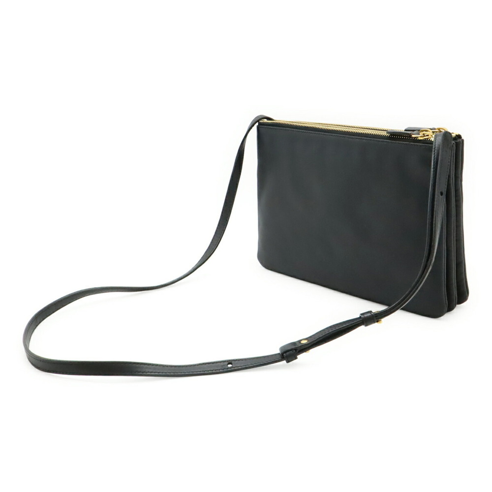 CELINE Trio Large Shoulder Bag, Pouch, Handbag, Leather, Black, 171453 - Picture 3 of 10